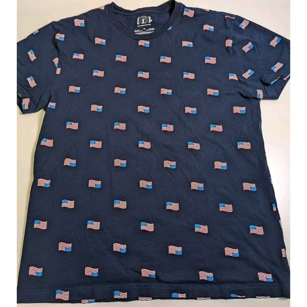 Isaac Morris: "USA Flag" T-Shirt, Size Mens XL, Color Blue